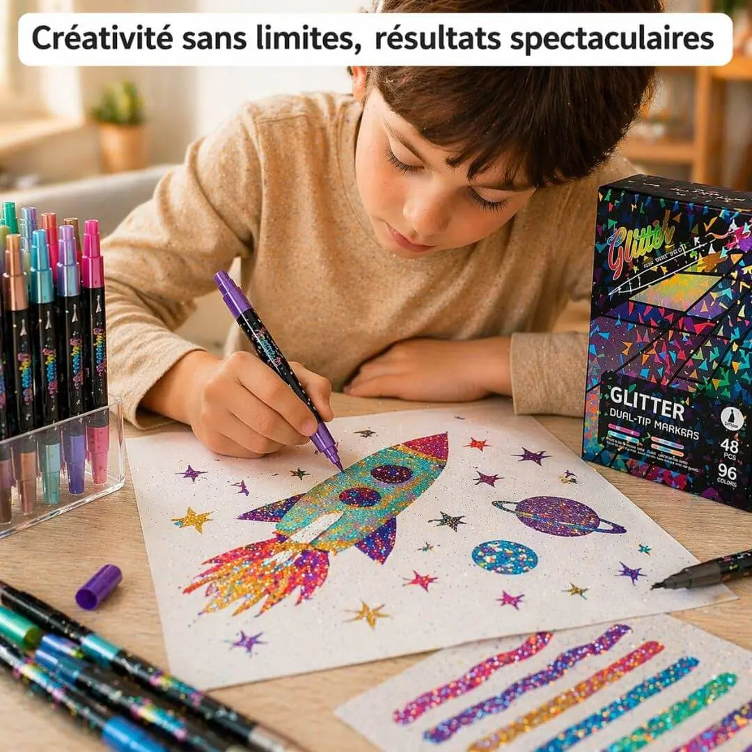 Feutres Shimmer Pailletés – Effet Scintillant