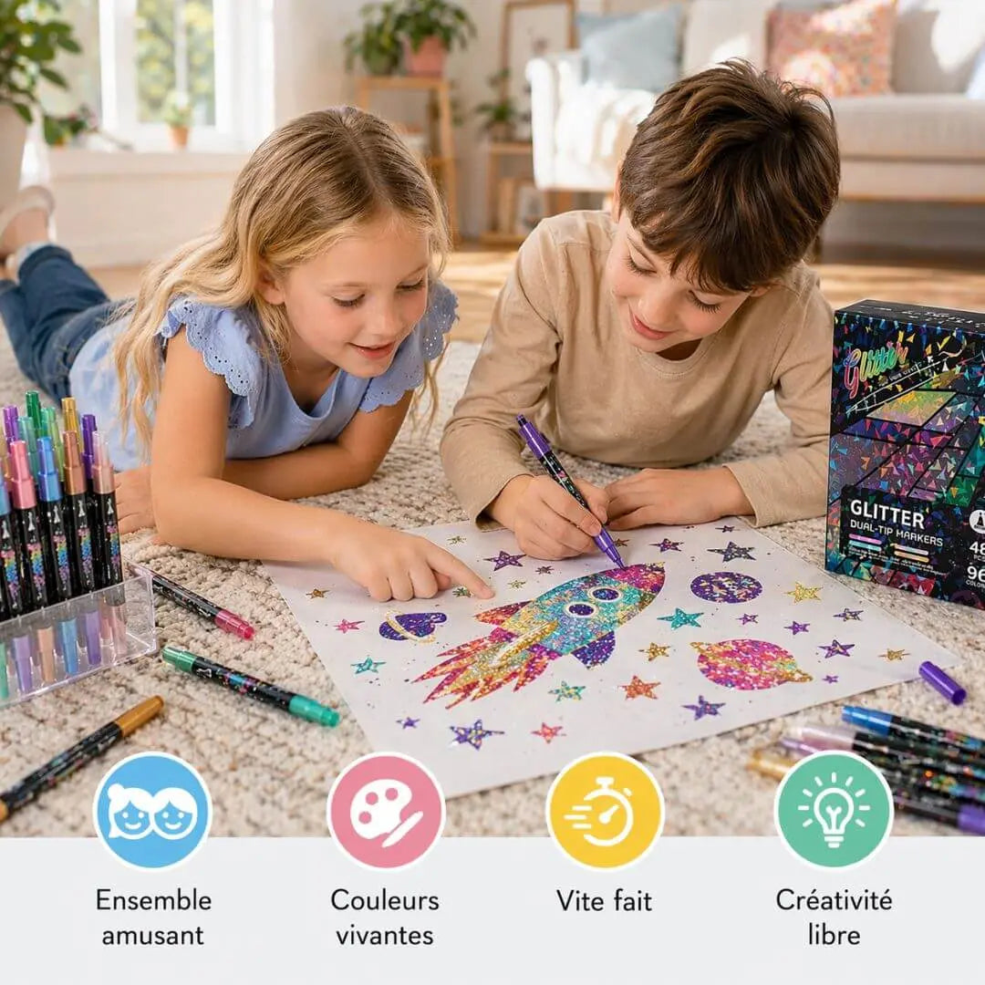 Feutres Shimmer Pailletés – Effet Scintillant