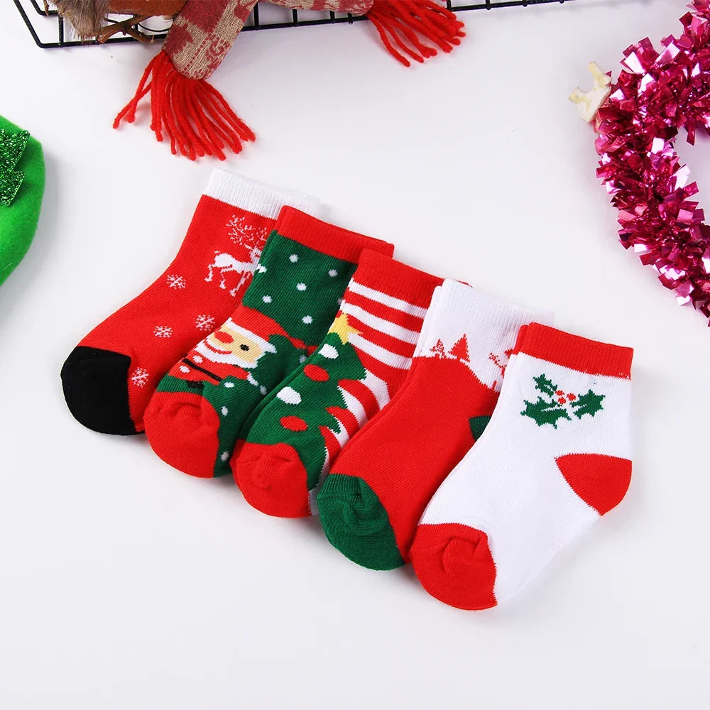 Chaussettes de Noël pour bébé | Pack de 5