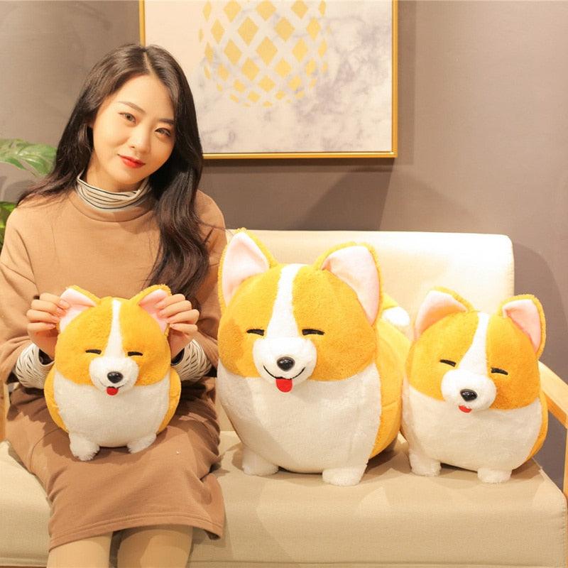 Peluche adorable chien Corgi pour enfant