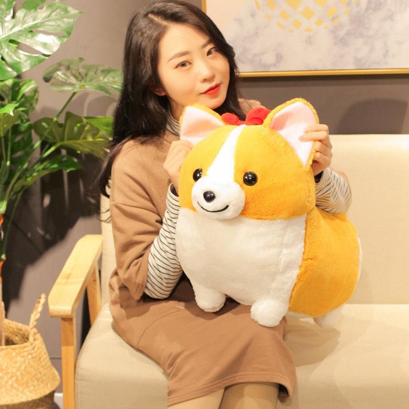 Peluche adorable chien Corgi pour enfant