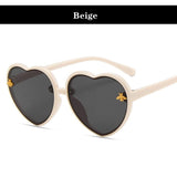 Lunettes de soleil rétro en forme de coeur