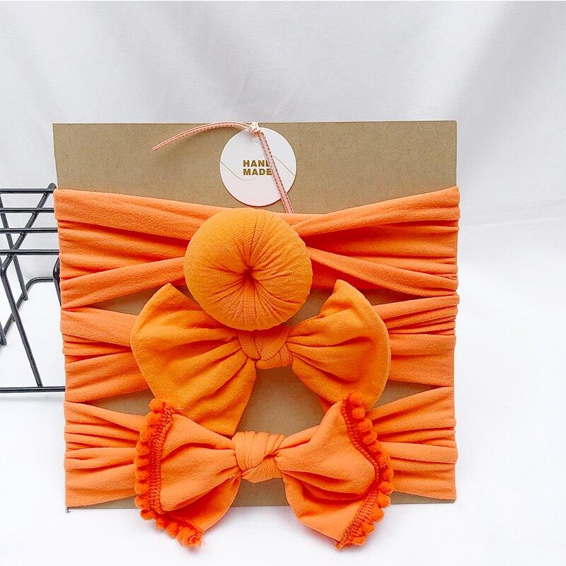Bandeau fille couleur orange (lot de 3)