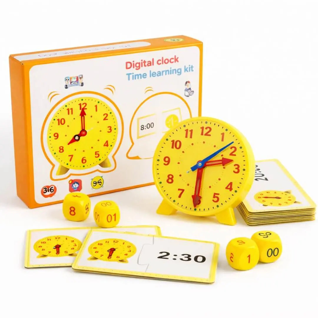 Horloge Éducative Enfant – Kit Montessori – Cartes Puzzle – Dès 3 Ans