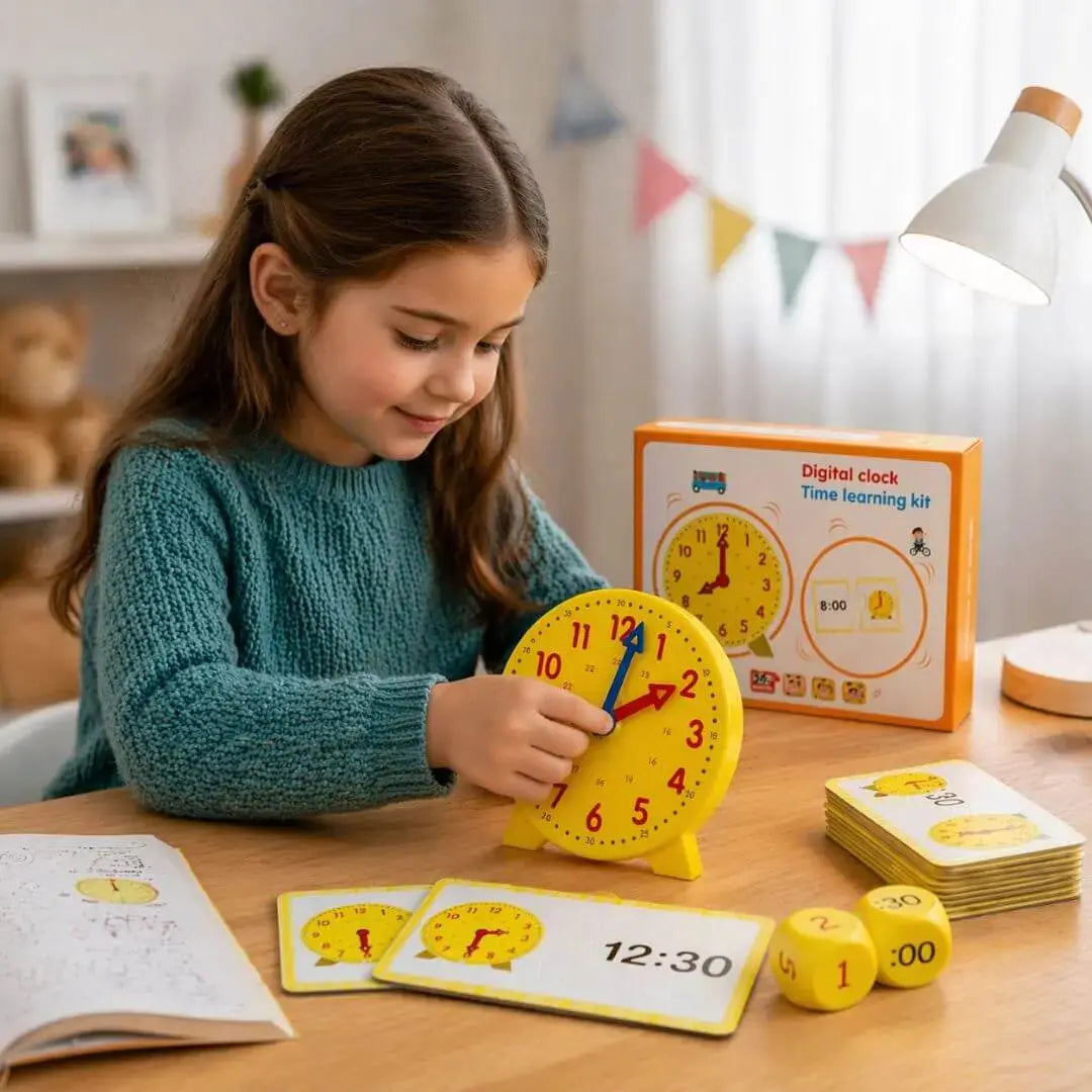 Horloge Éducative Enfant – Kit Montessori – Cartes Puzzle – Dès 3 Ans