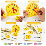 Horloge Éducative Enfant – Kit Montessori – Cartes Puzzle – Dès 3 Ans