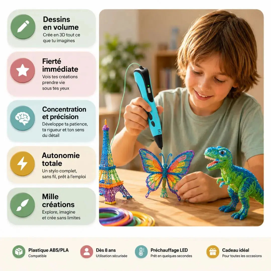 Impression 3d stylo dès 10 ans – Kit Créatif Haute Précision