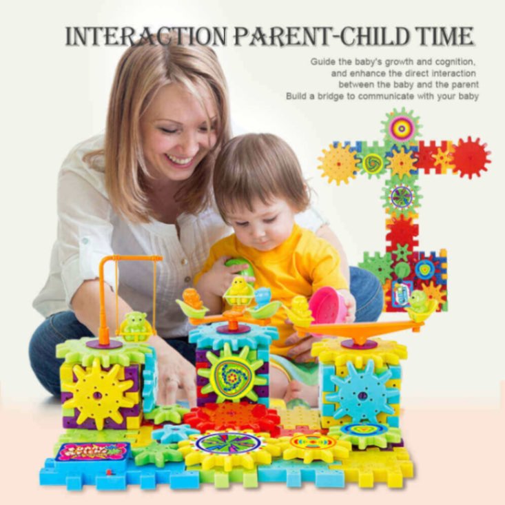 EcoPlay Motorized Gear Works Building Set (Kit d'Ingénierie STEM)