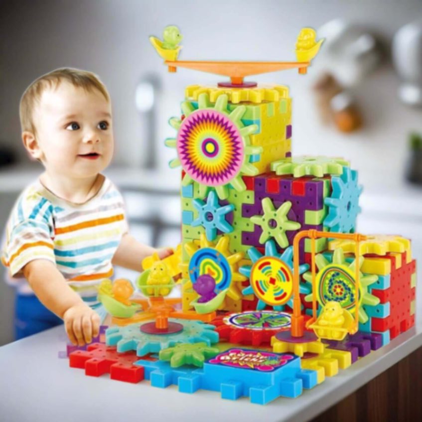 EcoPlay Motorized Gear Works Building Set (Kit d'Ingénierie STEM)