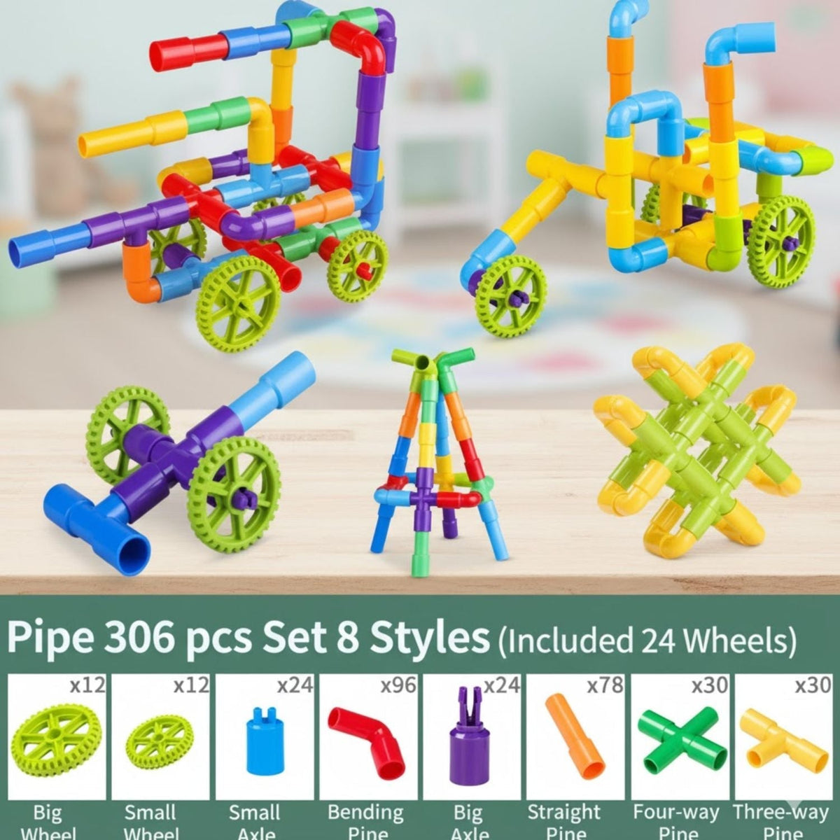 JEUX DE CONSTRUCTION-BLOCS de tubes
