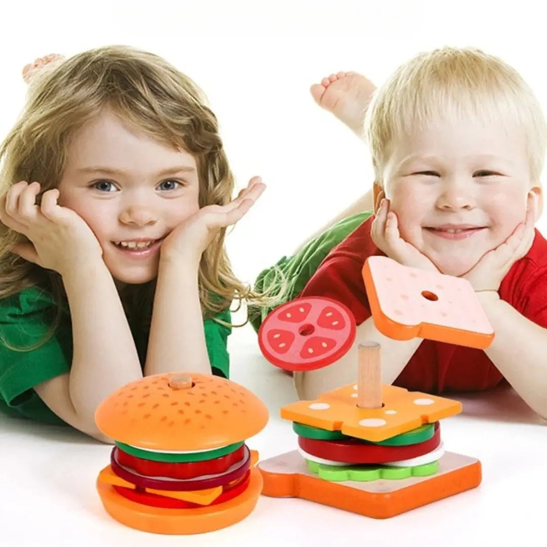 Jeu Montessori Burger bois primaire - EduPlay