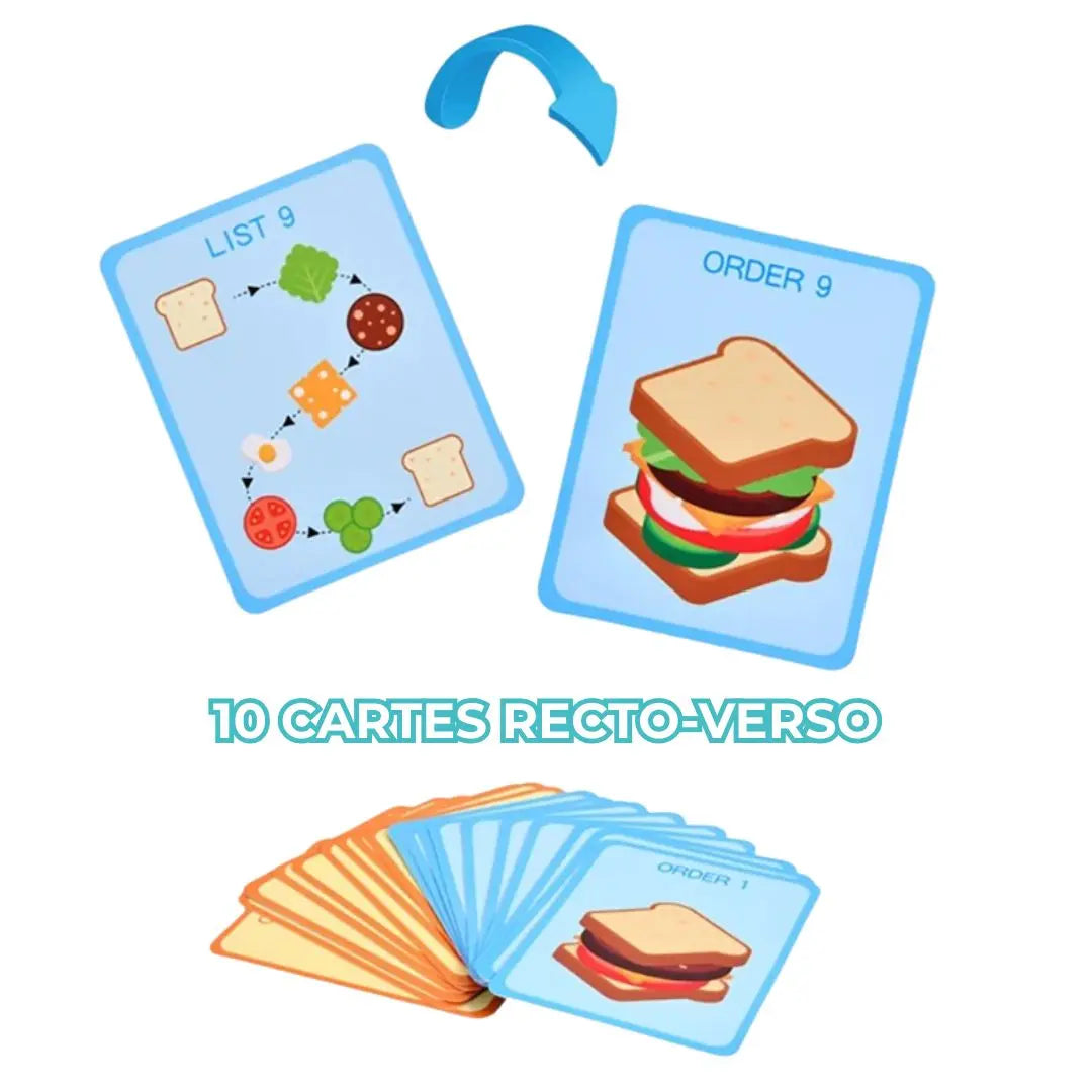 Jeu Montessori Burger bois primaire - EduPlay