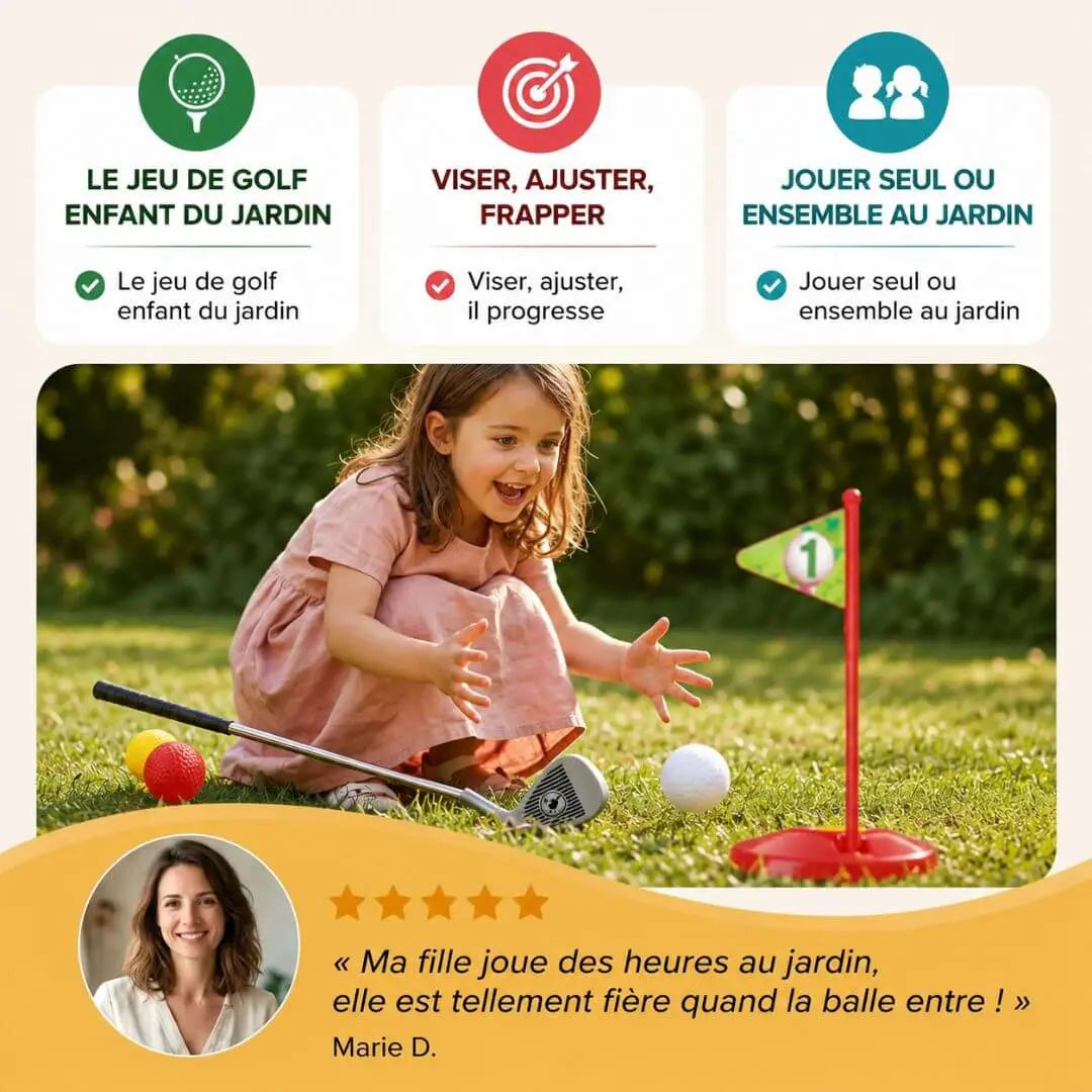 Jeu de Golf Enfant – Set 10 Pièces Jardin