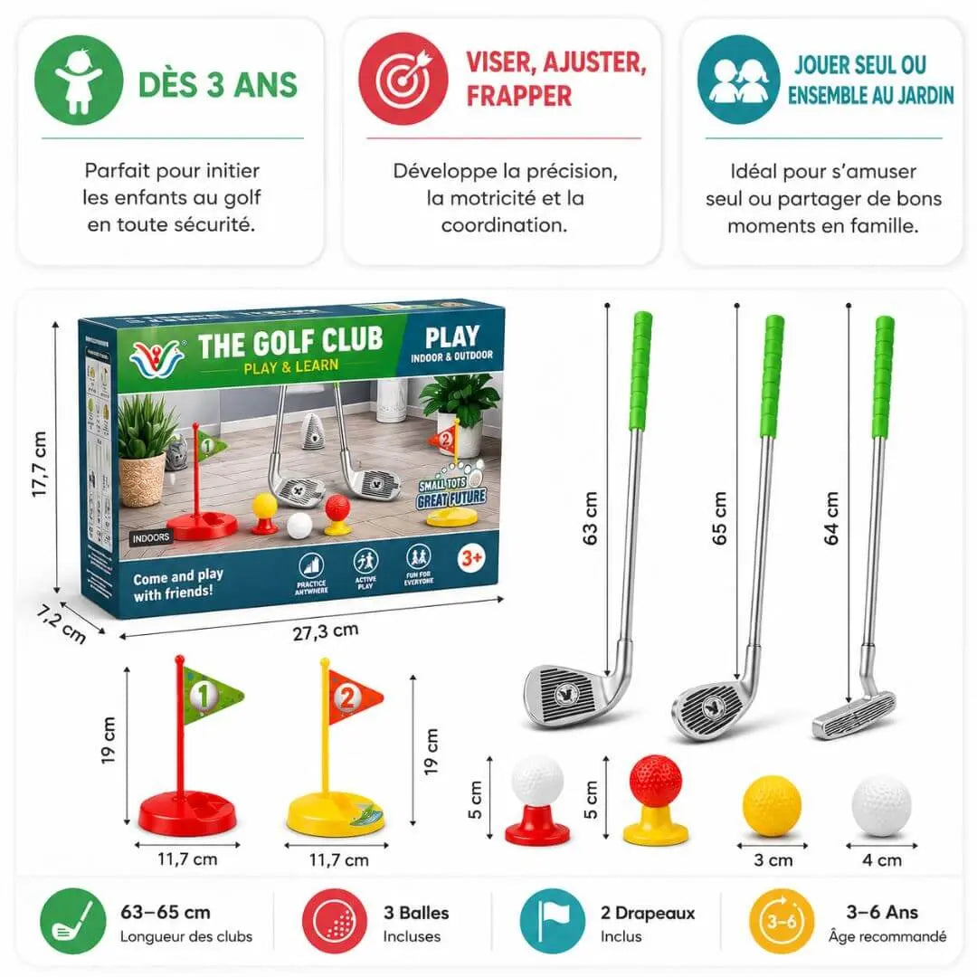 Jeu de Golf Enfant – Set 10 Pièces Jardin