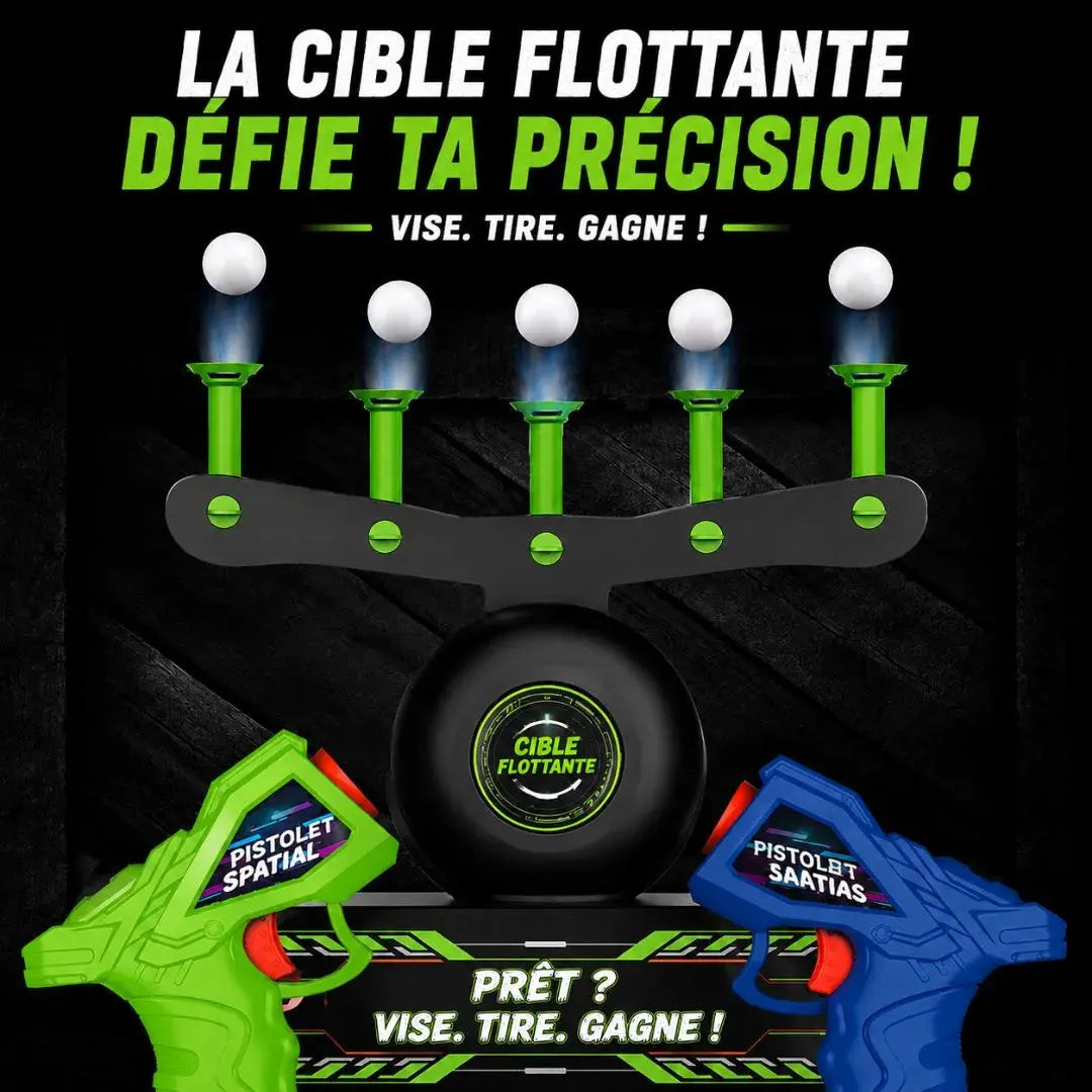 Jeu de Tir Enfant Cible Flottante – Balles en Lévitation Néon