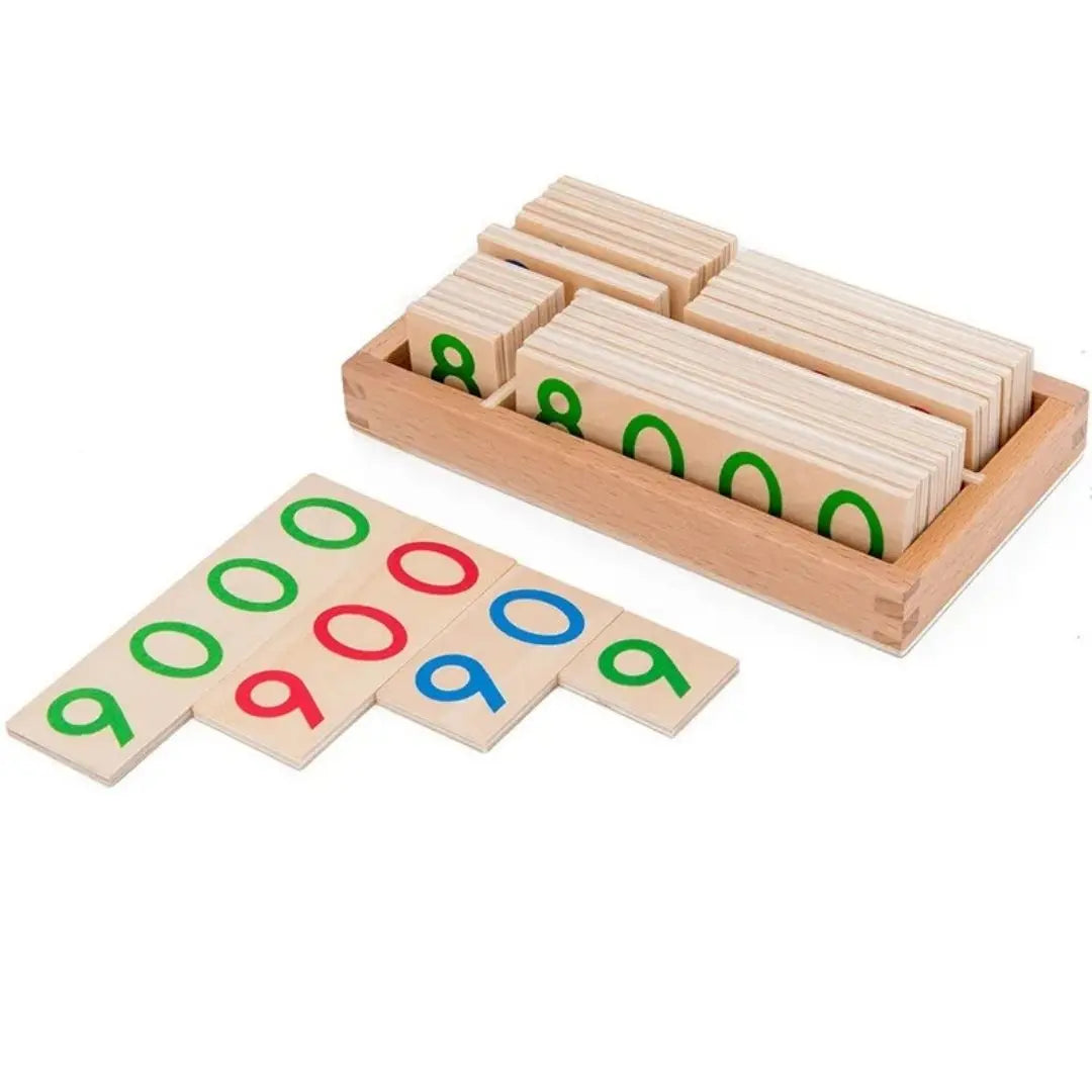 Jeu de cartes en bois Montessori 1-9000 - ChiffresEnBois