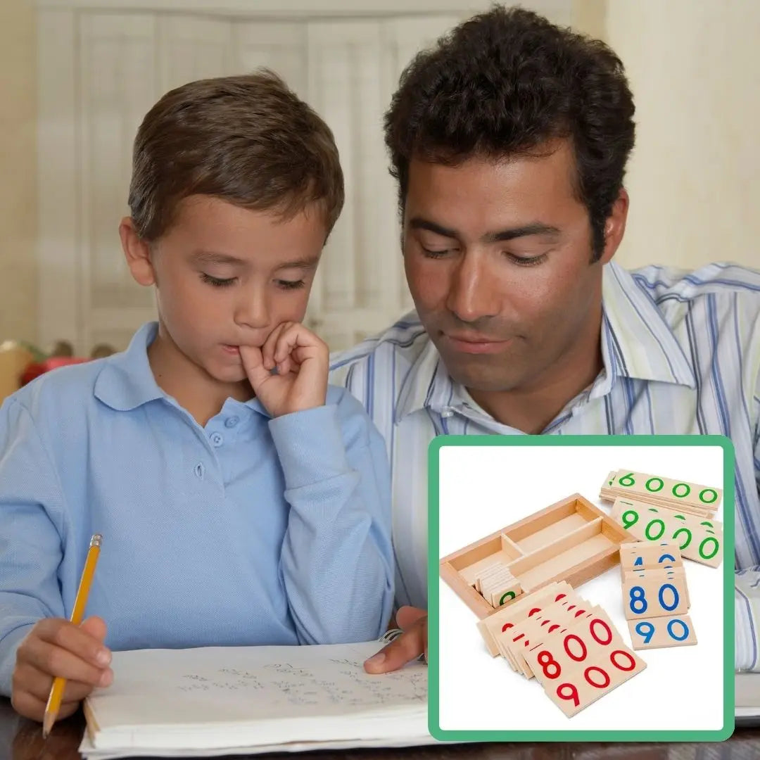 Jeu de cartes en bois Montessori 1-9000 - ChiffresEnBois