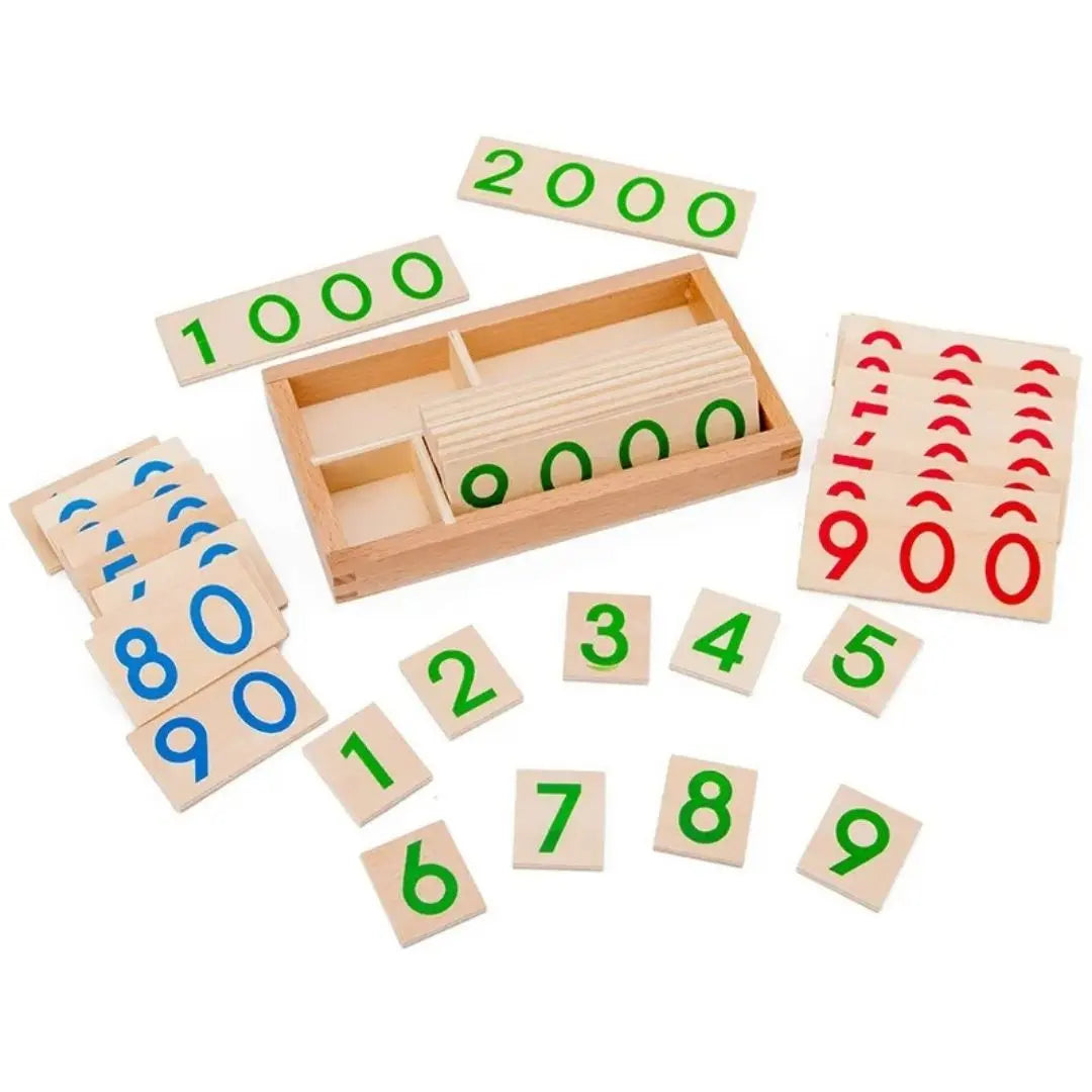 Jeu de cartes en bois Montessori 1-9000 - ChiffresEnBois