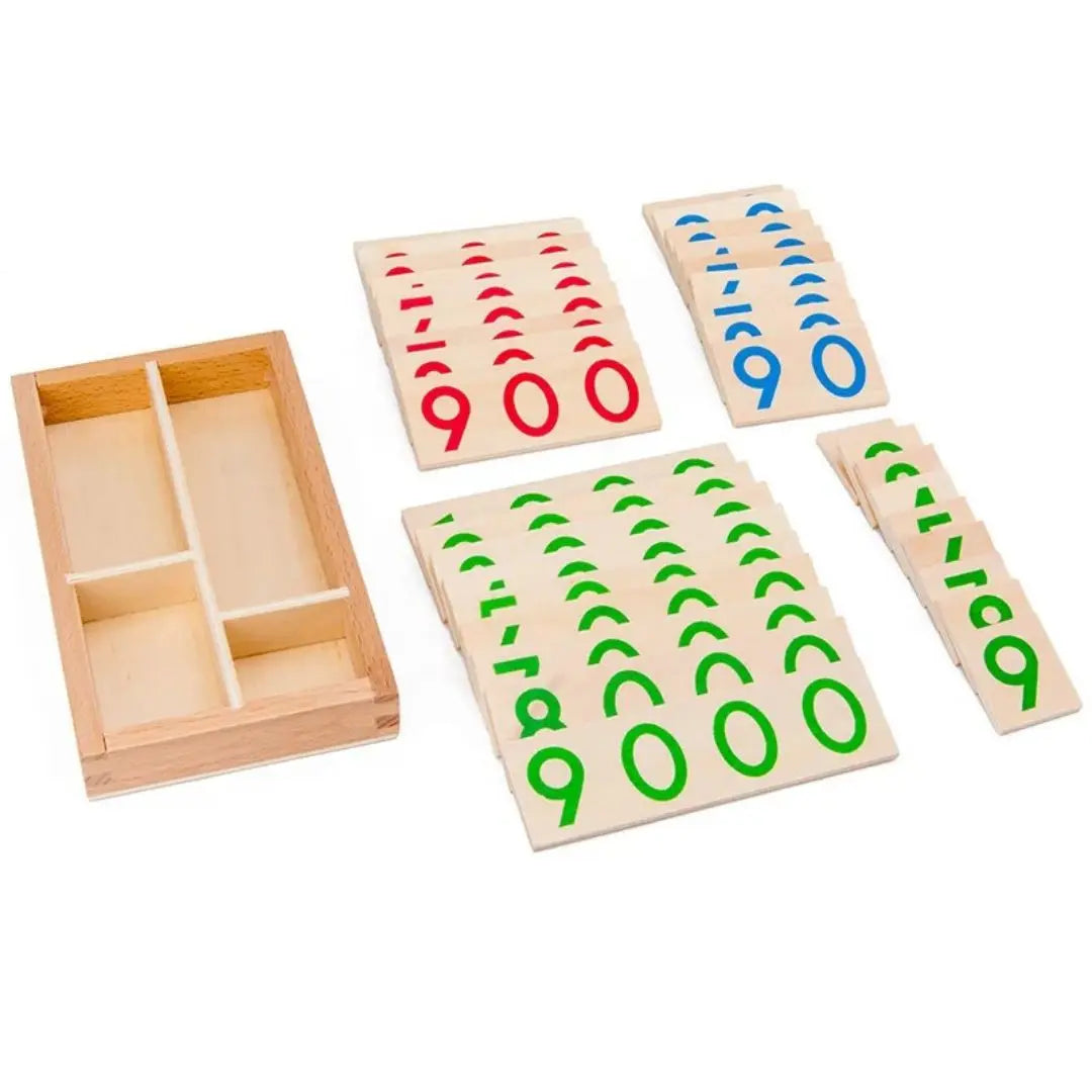 Jeu de cartes en bois Montessori 1-9000 - ChiffresEnBois
