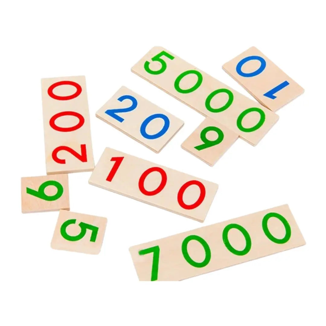 Jeu de cartes en bois Montessori 1-9000 - ChiffresEnBois