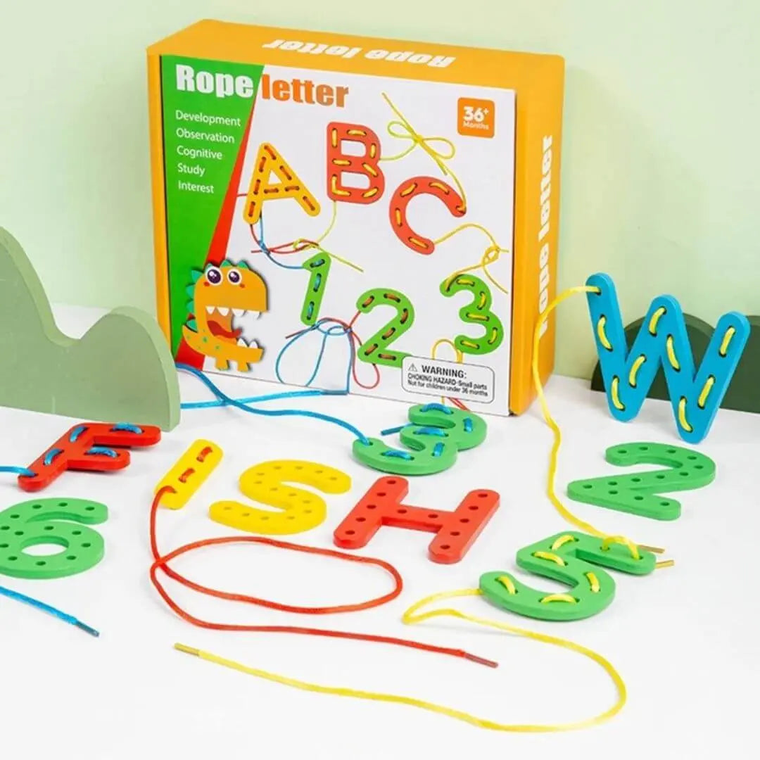 Jeu en bois Montessori - Rope Letter