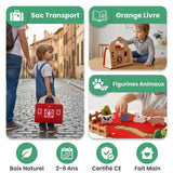 Jouet Ferme Bois Feutre Montessori – Voyage – 3 Ans