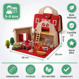 Jouet Ferme Bois Feutre Montessori – Voyage – 3 Ans