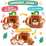 Jouet Sensoriel Bébé Montessori - Cabane & Famille d'Écureuils