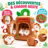 Jouet Sensoriel Bébé Montessori - Cabane & Famille d'Écureuils