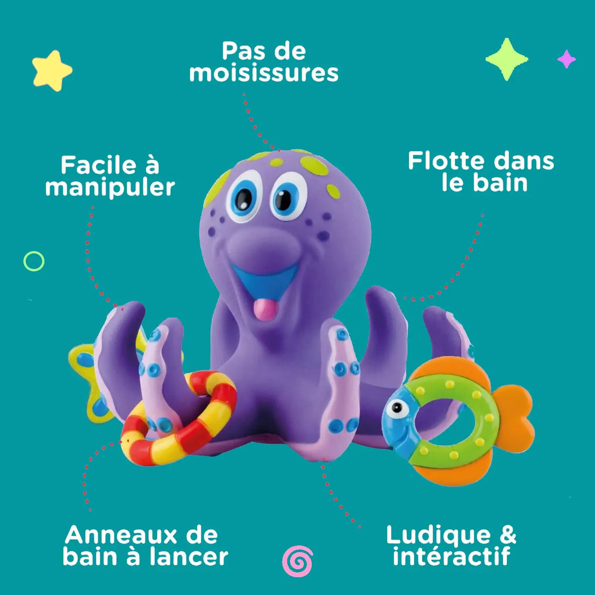 Jouet de bain pieuvre interactive | OctoPlay