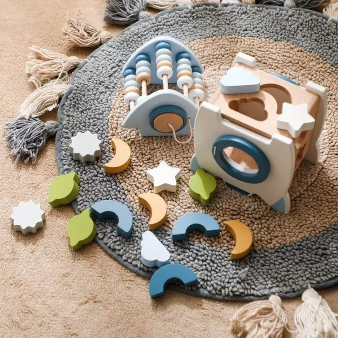 Jouet en Bois Fusée Montessori – Fusée Éveil