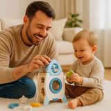 Jouet en Bois Fusée Montessori – Fusée Éveil