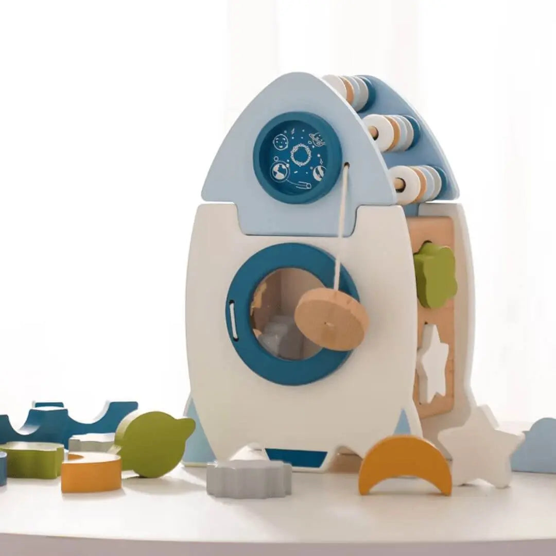 Jouet en Bois Fusée Montessori – Fusée Éveil