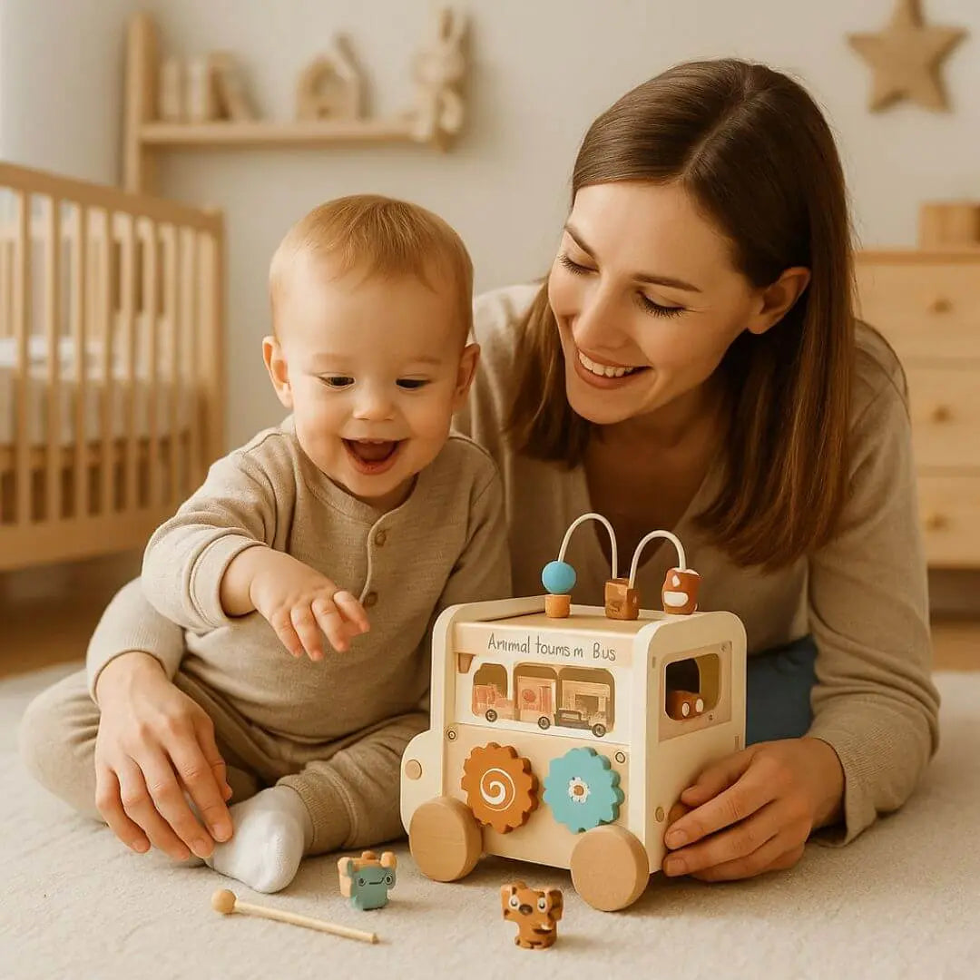 Jouet en bois Bus Montessori – AnimalBus
