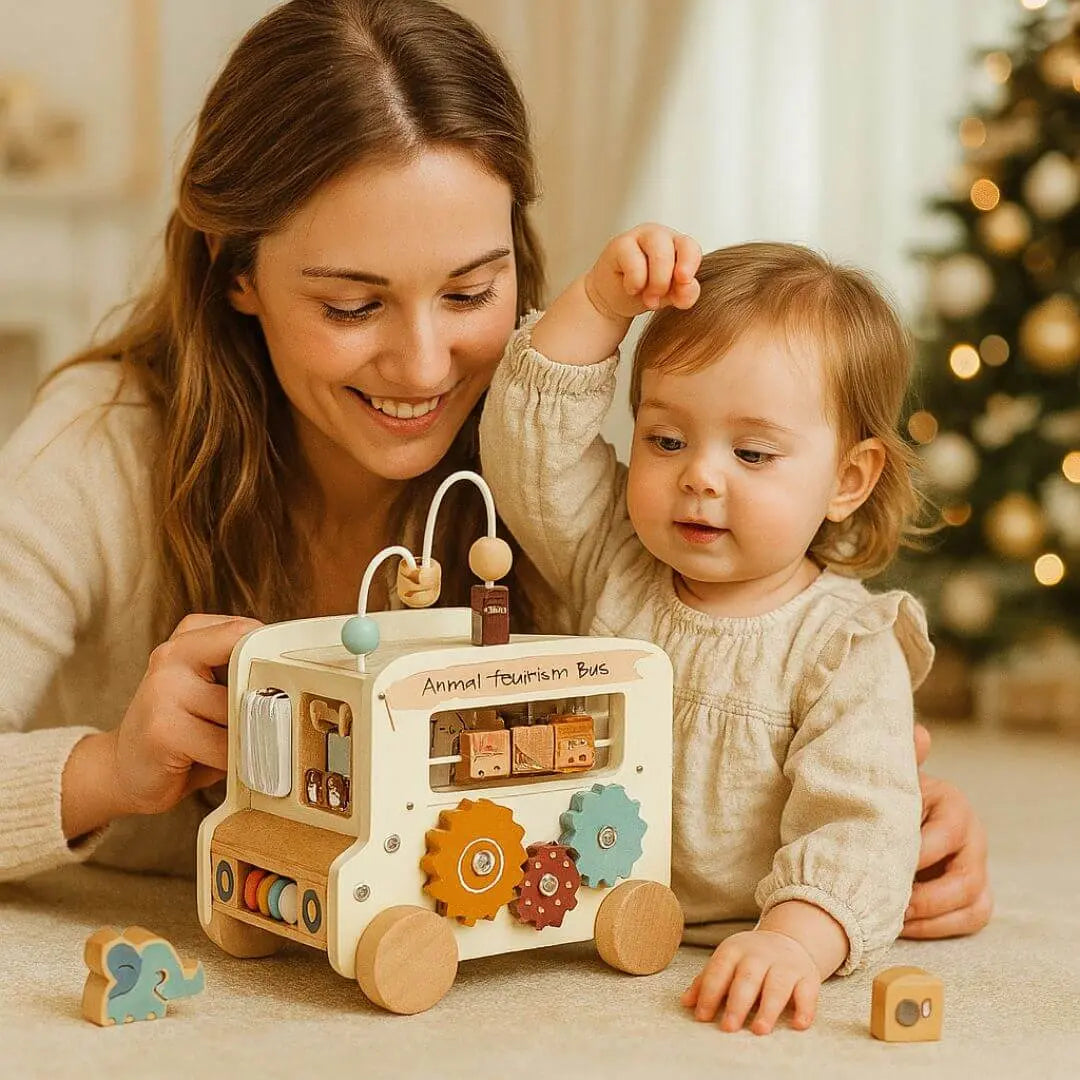 Jouet en bois Bus Montessori – AnimalBus