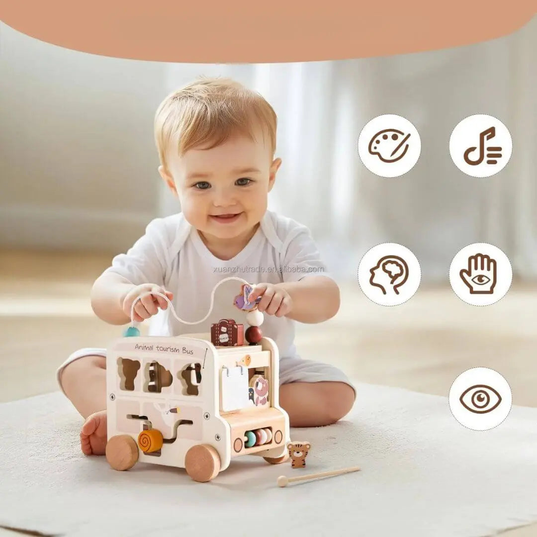 Jouet en bois Bus Montessori – AnimalBus