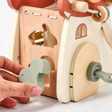 Jouet en bois – Cube d’activité Montessori Maison Champignon