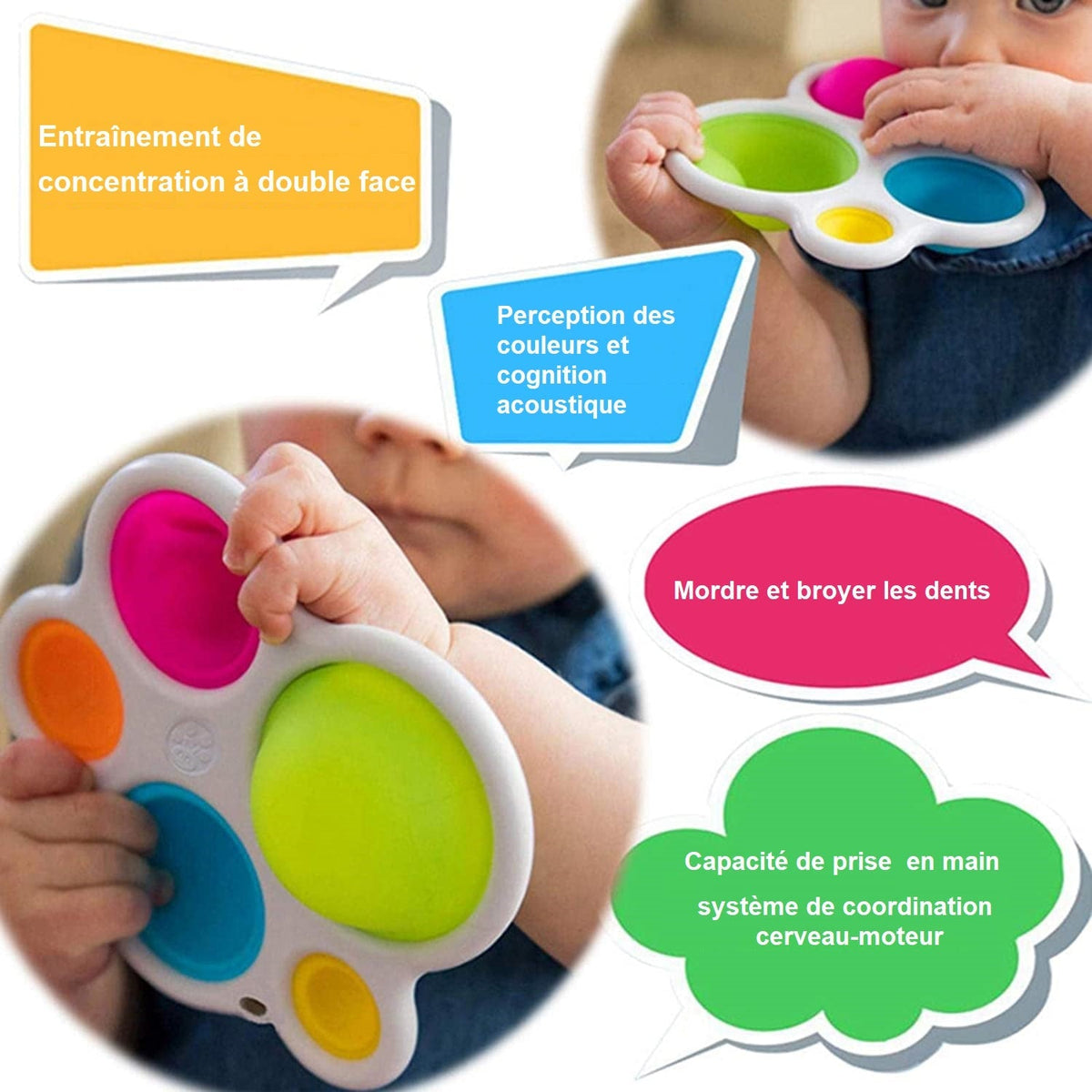 Jouet Sensoriel à Bulles de Poussée Montessori