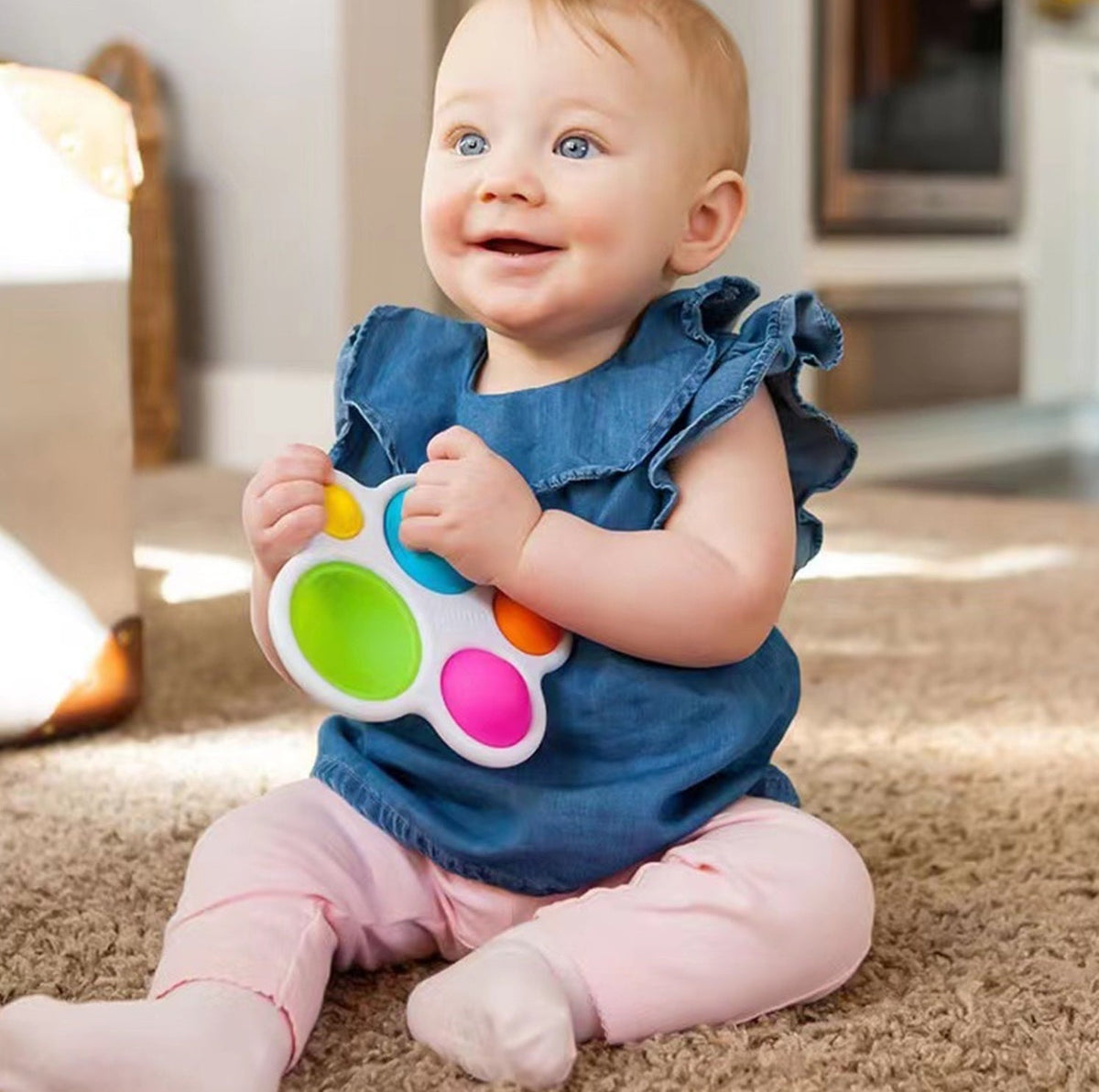 Jouet Sensoriel à Bulles de Poussée Montessori