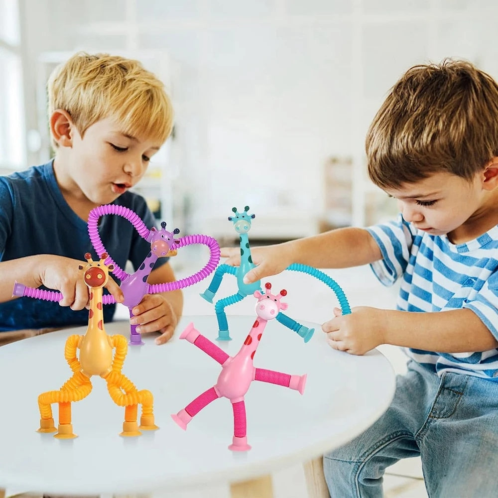 Lot de 4 Girafes à Ventouse Télescopique
