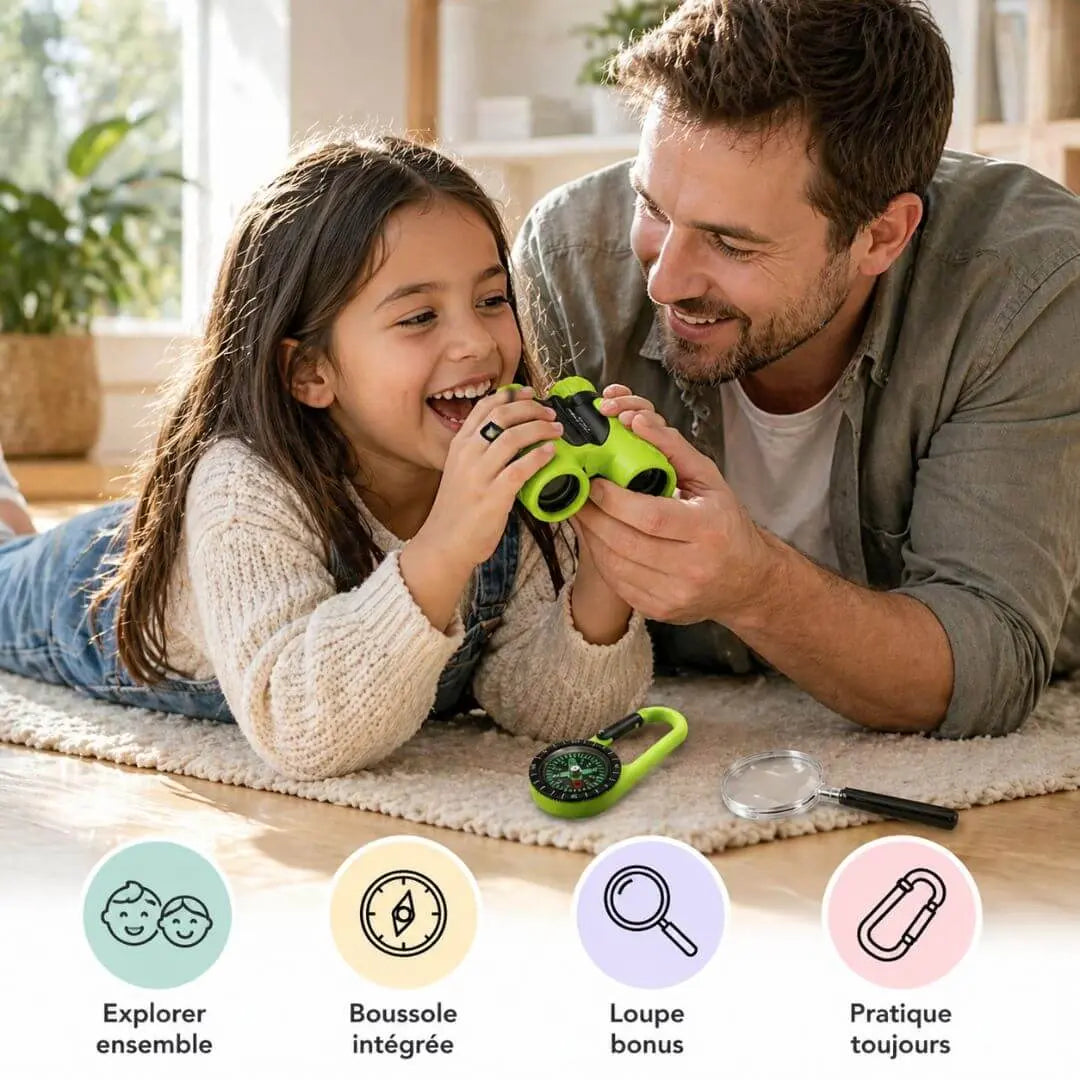 Jumelles Enfant Compactes 8x21 – Antichoc – Exploration