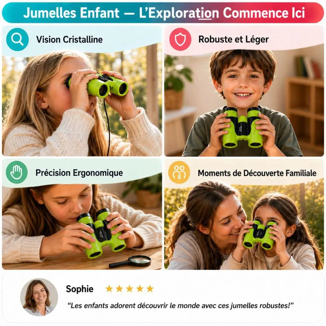 Jumelles Enfant Compactes 8x21 – Antichoc – Exploration