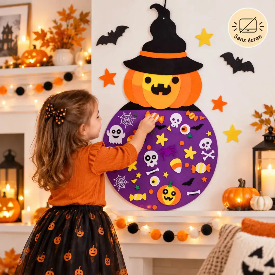 Kit DIY Halloween – Citrouille Sorcière en Feutre