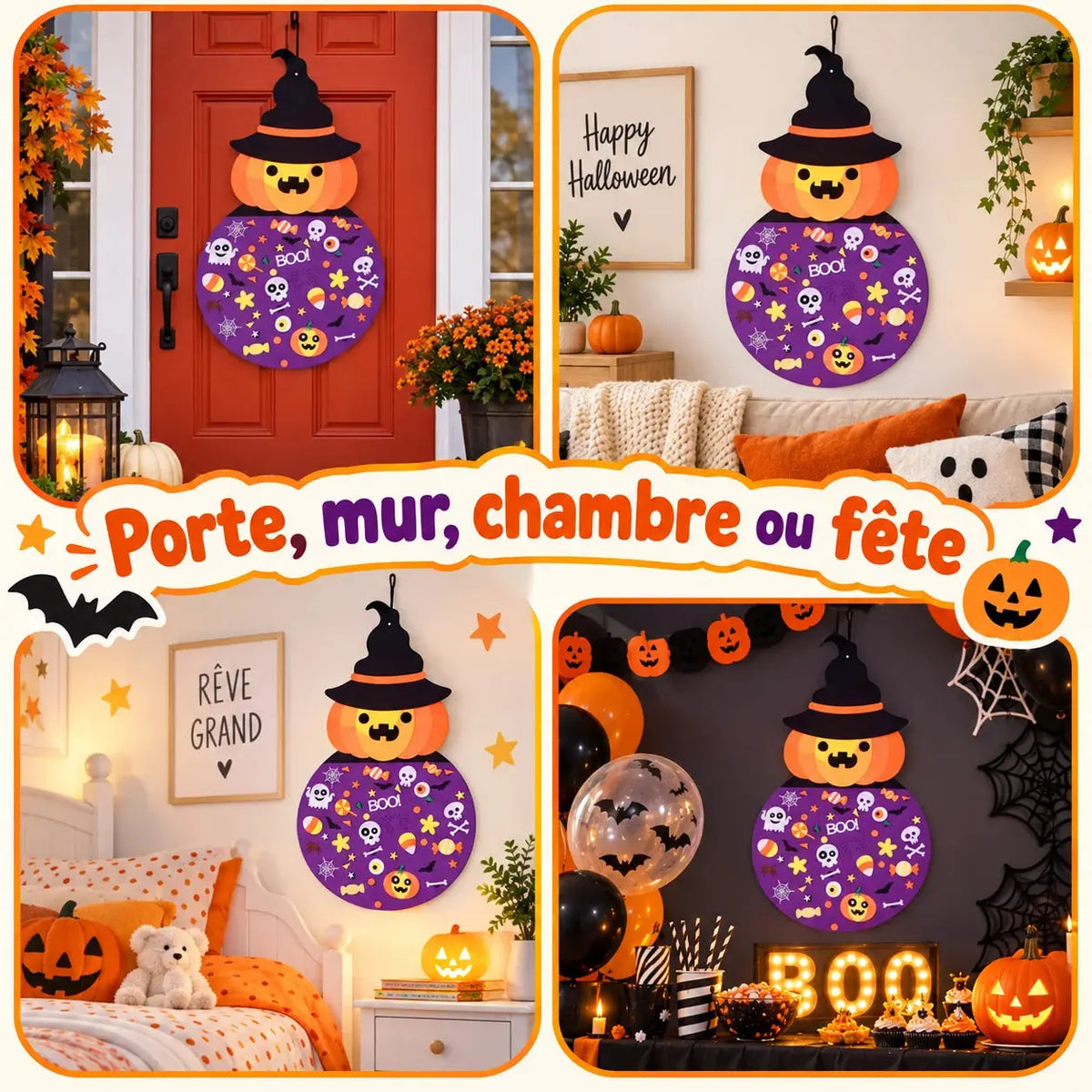 Kit DIY Halloween – Citrouille Sorcière en Feutre