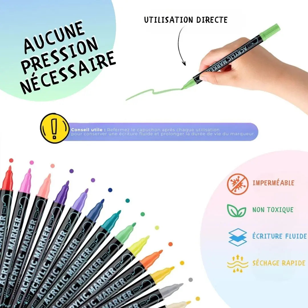 Kit DIY Marqueurs Acryliques Double Pointe – ColorCraft