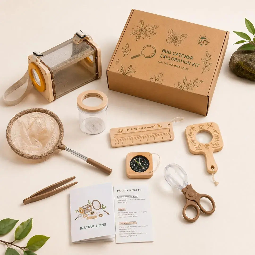 Kit Insectes Enfant en Bois – 8 Outils Montessori Nature