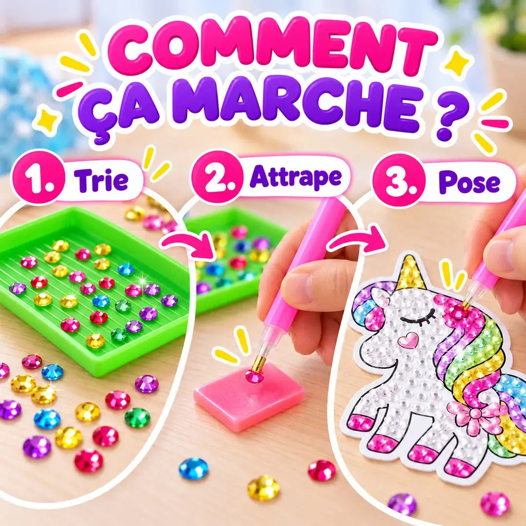 Kit Peinture Diamant Enfant – Stickers Princesses & Animaux à Décorer