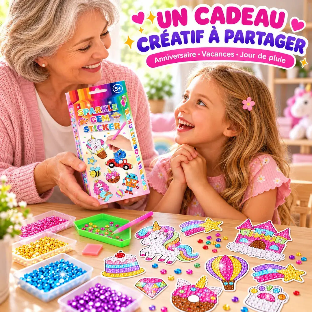 Kit Peinture Diamant Enfant – Stickers Princesses & Animaux à Décorer