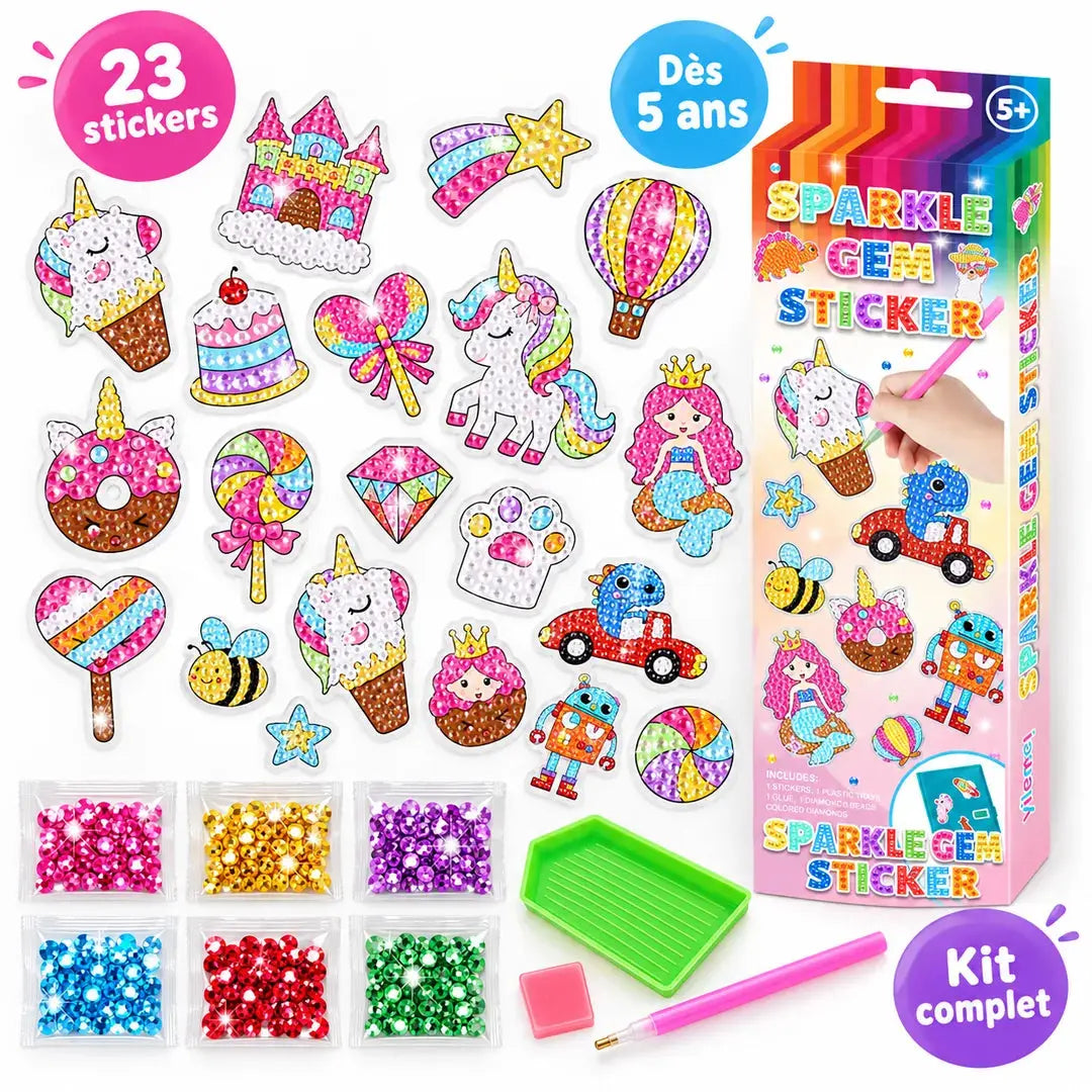 Kit Peinture Diamant Enfant – Stickers Princesses & Animaux à Décorer