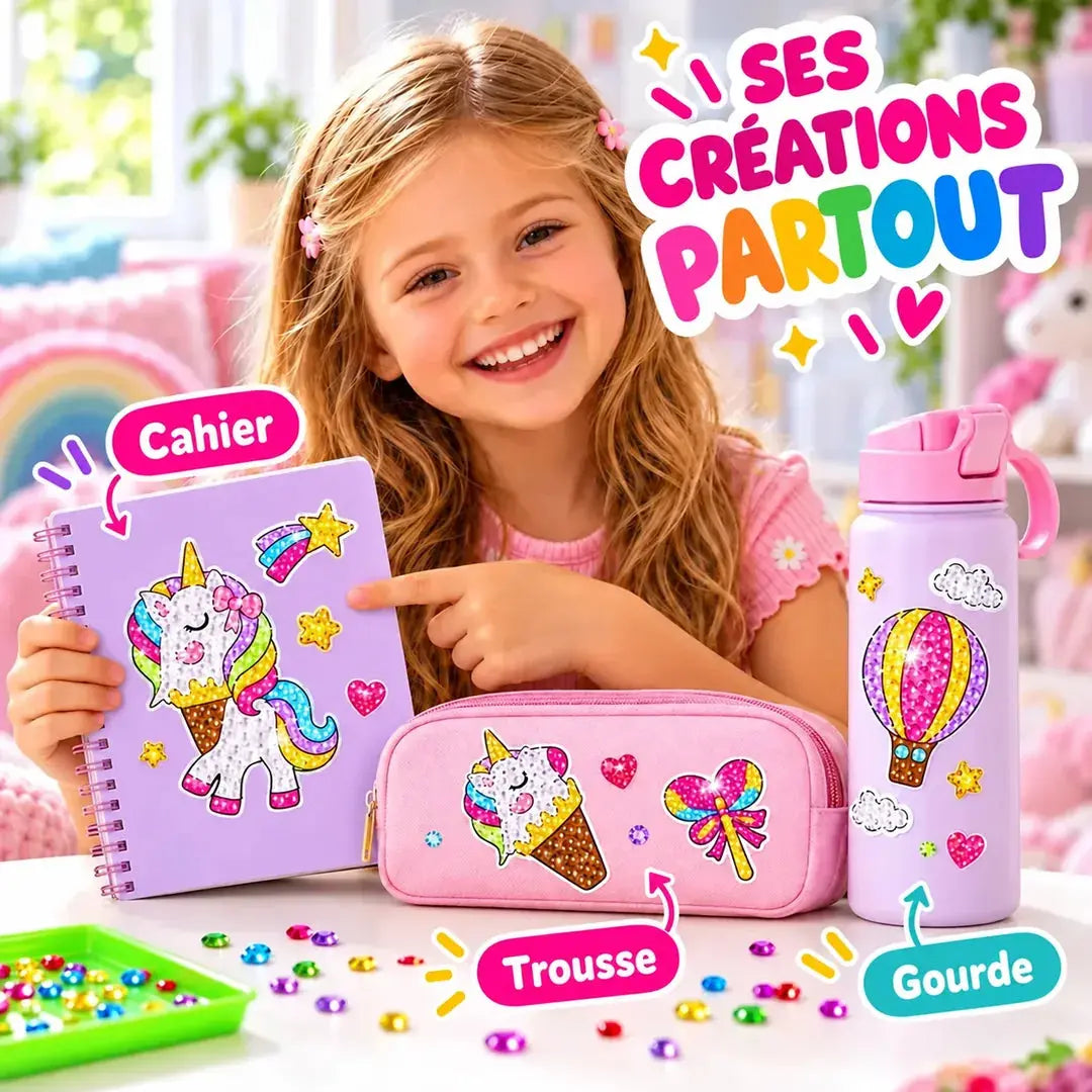 Kit Peinture Diamant Enfant – Stickers Princesses & Animaux à Décorer